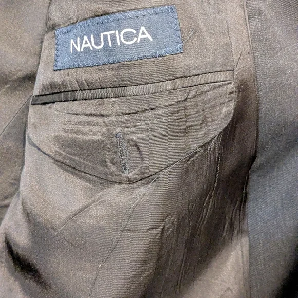 Nautica Blazer Jacket Sport Coat Wool 3 Button Corpcore Charcoal Gray Men's 42R - Picture 8 of 9